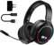 Kabelloses Gaming-Headset, Bluetooth Kopfhörer mit Mikrofon, 2,4 GHz Wireless Headphones Over-Ear Kopfhörer Surround Sound, Ultraniedrige Latenz für PS4, PS5, Switch, Xbox, PC, Laptop -Schwarz