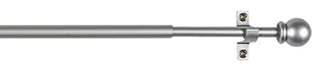 CINTACOR - Barra per vetri estensibile decorativa, asta per tende per finestre, in metallo con viti e staffe, asta regolabile, diametro 10 mm, colore: Sfera Grigio, 70-120 cm