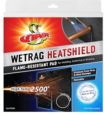 WETRAG HeatShield Fire Protection (RT420H) | 12x12 Re-usable Fire & Flame-Resistant Welding Pad | Prevent Brazing/Welding Fires | Protection From Heat Transfer Damage