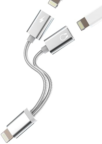 Adapter Lightning Kopfhörer Jack (2in1) für iPhone 14 13 12, Ladegerät, Adapter, Audiokabel, AUX, Doppelanschluss, MFI zertifiziert für Apple, Kopfhörer, Mikrofon, Zubehör für iPad, Auto
