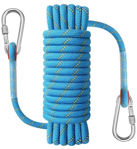 NorthPada Boat Rope with Hook, 1/2 in x 32 ft, 18 kN, Reflective Blue, Waterproof, Floating, for Boating, Marine, Mooring, Kayak, Sailing