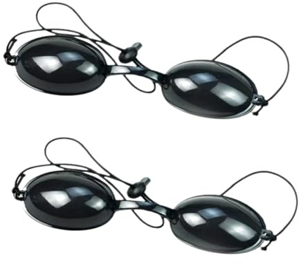 MustuVerve 2 gafas de solárium para lámpara de luz roja, gafas de protección UV, parche ajustable para terapia de luz, gafas de protección por infrarrojos, máscara de ojos, protección ocular segura