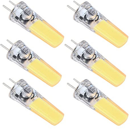 Yechiry GY6.35 Lampadina 5W COB Soluzione di Illuminazione per Lampadari e Plafoniere 6 Pezzi (Bianco freddo)