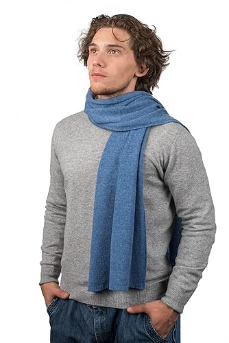 DALLE PIANE CASHMERE Écharpe Homme 100% Cachemire - Bleu clair