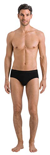 HANRO Men's Cotton Essentials Brief 73101, All Black, Medium