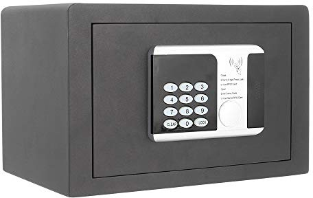 Profirst Coffre-fort pour meubles Fréquence 1 Serrure électronique Ouverture d'urgence Technologie RFID Anthracite LxH 35x25cm Eclairage intérieur Matériel de fixation