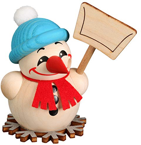 Seiffener Volkskunst German incense smoker Cool-Man with shovel, height 9 cm / 4 inch, original Erzgebirge