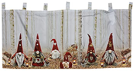 Mojawo Weihnachtsgardine LED Gardine Weihnachten Scheibengardine X-Mas beleuchtet Fenstergardine 45x120cm