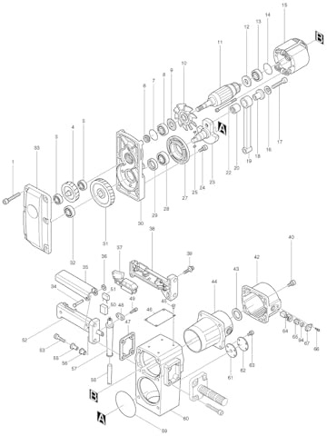 Makita 322059-0 hammare för modell HM1400 borr och rivningshammare