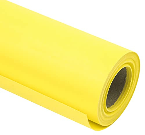 RUSPEPA Rotolo Di Carta Kraft - 44,5 cm X 10 m - Carta Riciclabile Perfetta Per Confezioni, Artigianato, Imballaggio, Rivestimento Per Pavimenti, Paglioli, Pacchi, Runner, Giallo