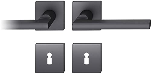 FSB Drückergarnitur 12 1035 ASL auf Rosette eckig BB, schwarz matt