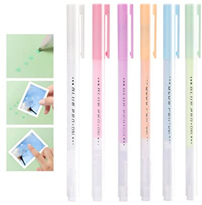 6pcs Bolígrafos De Pegamento De Secado Rápido, Bolígrafo De Pegamento De Secado Rápido Para Scrapbooking, Bolígrafo De Pegamento Para Tela, Bolígrafo De Pegamento De Punta Fina