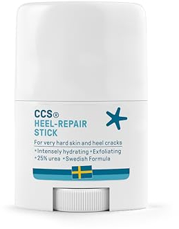CCS Fersenreparatur-Stick für sehr trockene Füße und rissige Fersen – 25% Urea spendet effektiv Feuchtigkeit und sorgt für geschmeidige Füße – 25ml