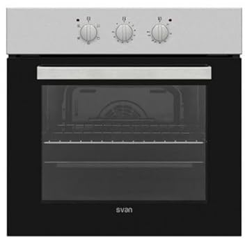 Svan Horno Multifunción Con Ventilador Inox SHM4701X. Capacidad 65 Litros, 2300W, 5 Programas, Interior Esmaltado, Fácil Limpieza, Eficiencia Energética Clase A
