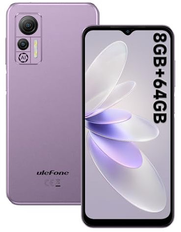 Ulefone Note 14 Mobile Phones SIM Free Unlocked, 64GB ROM, 128GB Expand, 4G Dual SIM Smartphone, Triple Card Slots, 6.52 inch Screen, 4500mAh Battery, Android 12 Smart Phone, 13MP Camera, Purple