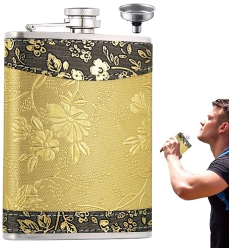 Fiaschetta per liquore, flacone per liquore, fiaschetta in acciaio con imbuto - Flacone per liquore portatile a prova di perdite con glitter per whisky e vino