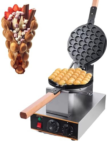 KYZTMHC Máquina para Hacer Waffles con Burbujas de 1400 W, diseño Giratorio de 180°, Revestimiento de teflón Antiadherente, Calidad Comercial para restaurantes, panaderías y cocinas domésticas
