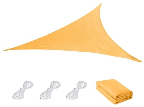 Wuyangcun Sonnensegel, leicht, dreieckig, 200 cm, kleines Sonnendach, wasserdicht, für Außenbereich, Terrasse, Garten, Hinterhof (Mangogelb)