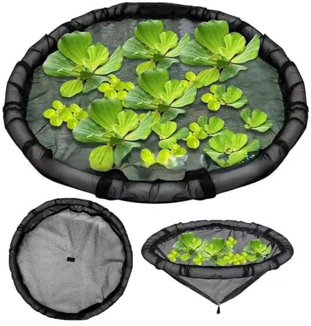 Tanxier Teich Pflanztopf Schwimmend,Treibende Gartenteich Insel Schwimmende Pflanzinsel Schwimmring Mit Feinem Mesh Gartenteichdekoration-60cm/64cm/80cm