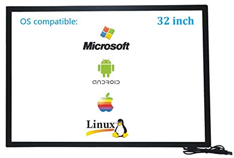 DeYoWo Marco de Pantalla táctil infrarroja de 32 Pulgadas, superposición de Pantalla táctil IR, Panel táctil, Conductor Gratuito