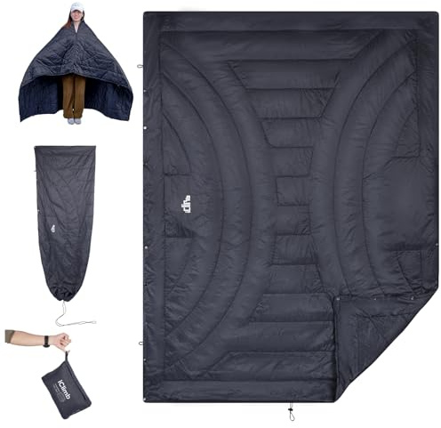 iClimb 3M Thinsulate Insulation Warm Camping Blanket Ultralight Compact (Dark Grey, 1 lb)