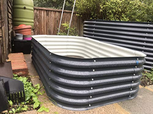 Estate to Garden Raised bed metal galvanised steel planter 43cm tall 4 in 1 modular planter (Slate grey)