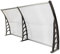 Auvent de Porte Aluminium Gris Auvent Marquise D'entrée Auvent de Porte D'entrée Résistante Toit Abri Contre La Pluie et UV Silver et Gray Transparent 200 x 100 x 25