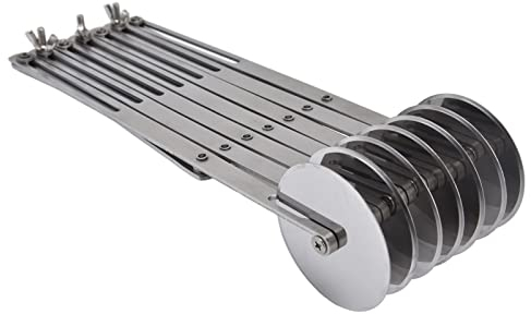 Cortador de pizza, cortador de rueda de masa ajustable, cuchillo de pastelería de varias ruedas para pastel, Pizza, pastel, galletas, galletas(7 ruedas)