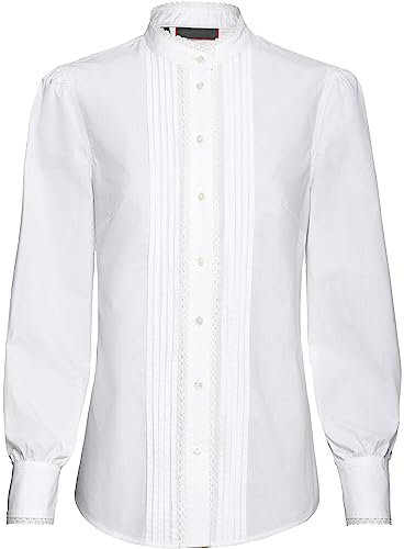 Reitmayer Stehkragenbluse mit Spitze Weiß, 44