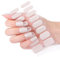 Halbgehärtete UV Gel Strips, Grau-Weiß Nail Wraps 16pcs Nagelsticker Selbstklebend, Aufkleber Nail Art Stickers DIY für Damen Mädchen, Gellack Wraps für Nagel, UV/LED Lampe erforderlich