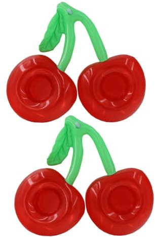 Portabicchieri Gonfiabile Ciliegia 2 Pezzi PVC Rosso per Piscina