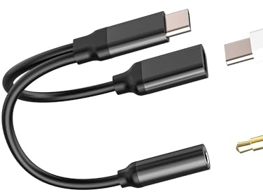 Adattatore USB C A 3.5mm Cuffie Audio(2in1) per Apple IPhone 15 iPad Type-C Ricarica AUX Cavo Auricolari Microfono Adapter Splitter Headphone Filo Accessori SDoppiatore Compatibile Per Samsung tp-3.5