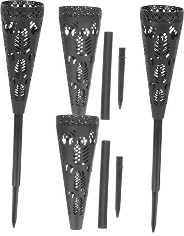 ORFOFE 4pièces Vase Funéraire Plastique avec Pique pour Fleurs Fraîches Ou Artificielles De Vases Commémoratifs pour Cimetière avec Design Élégant Et Pratique