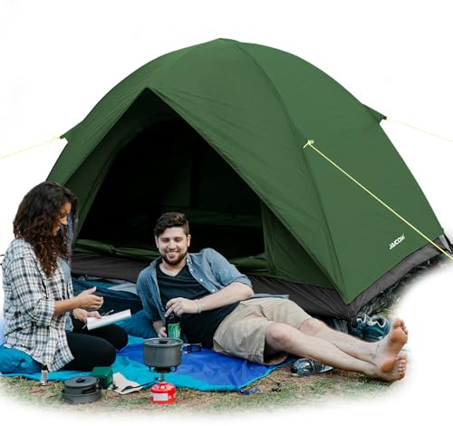 JAICOM Tente 2 Personnes Tente de Camping, Ultra-légère et Portable, Anti-UV et Imperméable, Installation Facile, 3-4 Saisons pour Extérieur, Trekking, Camping, La Plage