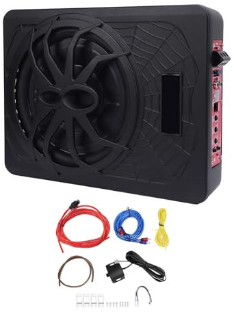 10in 800W Slim Underside Powered Car Subwoofer Car Audio Subwoofer med LED -omgivande Ljus Utmärkt Värmeavledningsutrymme för Bil (Färgrik)