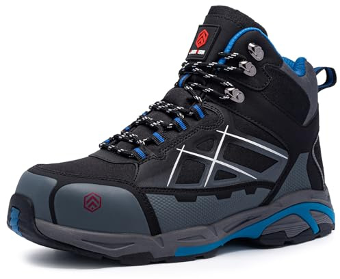 LARNMERN Chaussures de Sécurité Hommes SRC Antistatique Bleu 43EU