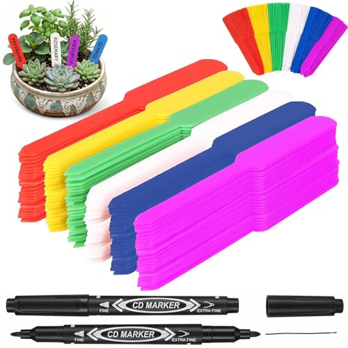 Pflanzschilder für Draussen Wetterfest, 180 Stück Pflanzenstecker Zum Beschriften, Plastik Pflanzenstecker zum, Pflanzenschilder Wetterfest, Gartenschilder Für Blumen Gemüse Und Kräuter
