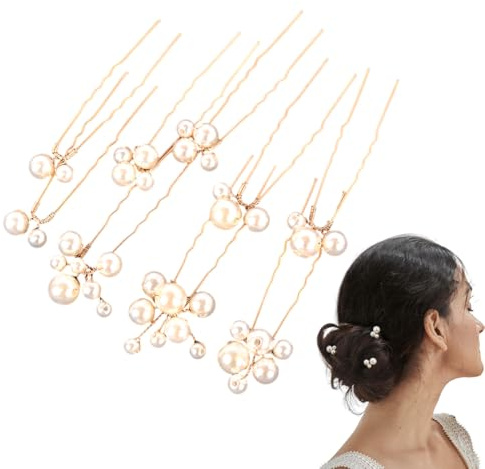OUDQFCJ 9 Épingles à Cheveux de Mariage, Bijoux Cheveux avec Perles, Fleurs Cristal et Strass, Accessoires Élégants pour Femmes et Filles, Idéal pour Mariage et Occasions Spéciales