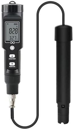 HGTRH Misuratore di Ossigeno Disciolto, Tester di qualità dell'Acqua Compensazione Automatica della Temperatura per Piscine Acquari Without Backlit