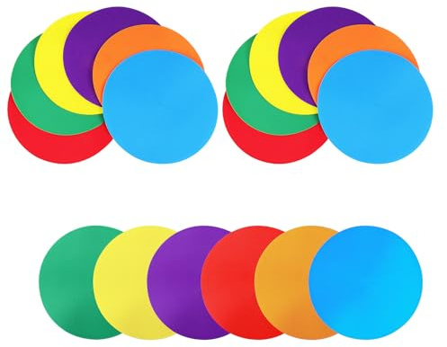 Outanaya 18pcs Flat Disc Spot Markers Set for Soccer Training Weatherproof Football Field Marking Equipment Round Non-slip Discs for Gym Backyard Classroom Skill Development