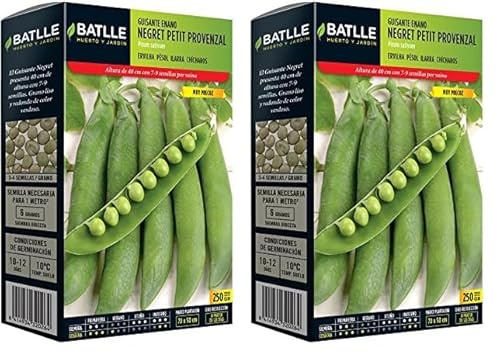 Semillas Leguminosas - Guisante Enano Negret Petit Provenzal 250 Gr. - Batlle (Paquete de 2)