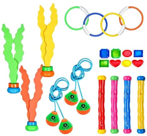 Generiskt dykringar, poolleksaksset, poolspel för barn | Sinkande dykrings-set, 585 g, pool-dykleksaker, poolleksaker, för strandsemesterträning