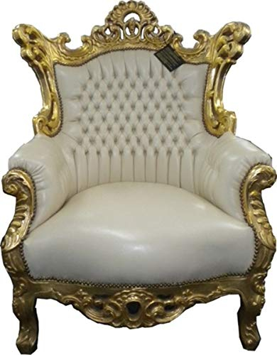 Casa Padrino Barock Sessel Al Capone Creme/Gold - Möbel Antik Stil