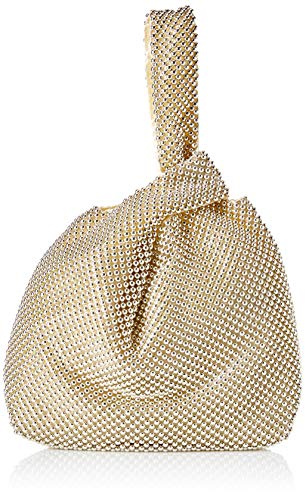 Jessica McClintock Women's Logan Mesh Evening Pouch, Light Gold, One Size