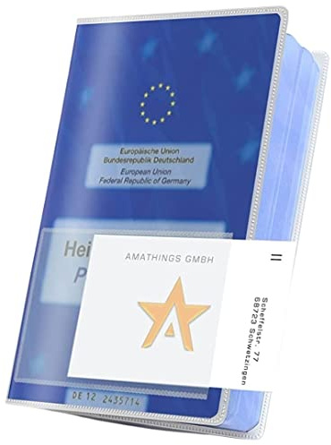 AMATHINGS Étui transparent et imperméable pour carte d'identité animal de compagnie avec compartiment passeport vaccination idéal vétérinaires