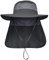 LCZTN Gorra de safari con protección solar UPF 50+ para hombre, ala ancha, para pesca, senderismo, con solapa para el cuello, para trabajo en el jardín, Gris oscuro, altoa única/XL