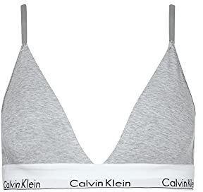 Calvin Klein Damen Triangel BH Gepolstert, Grau (Grey Heather), S