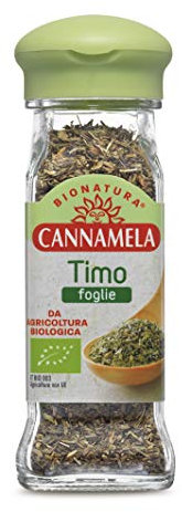 Cannamela - Linea Bionatura, Timo in Foglie Bio, Confezione da 15g. Ideale per arrosti, grigliate, brasati, pesce, panature, agnello, insalate, formaggi freschi
