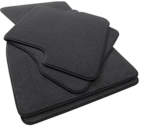 tuning-art 5J-141 Luxus Fußmatten passend für BMW 3er E46 Touring Limo Coupe 1998-2006, Naht:Schwarz