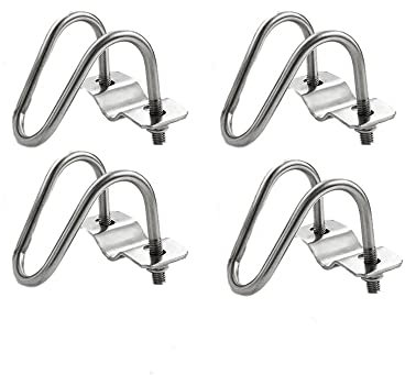 UtySty 4 Pack Cross Pipe Clamp for OD 3/4'' EMT Tube Clip Double U-shaped Screw Bolt Horizontal Vertical Connector Fixed Clasp Fixator Buckle for Farm Garden Greenhouse Water Plant Nursery